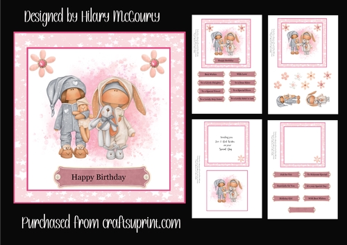 Pyjama Twins Birthday Card