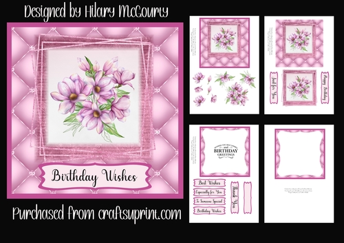 Lilac Magnolia Birthday Card