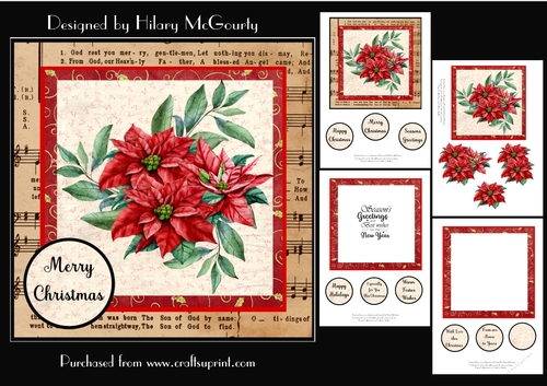 Poinsettia Christmas Card