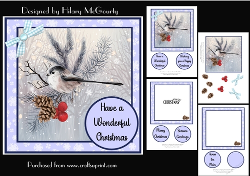 Long Tail Tit Christmas Card