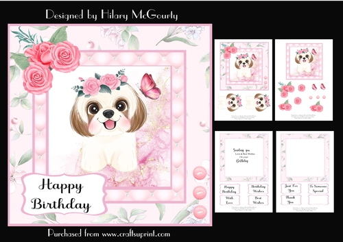 Lhasa Apso Dog Birthday Card