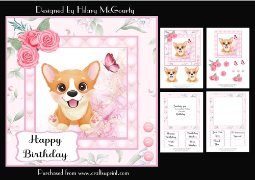 Corgi Dog Birthday Card