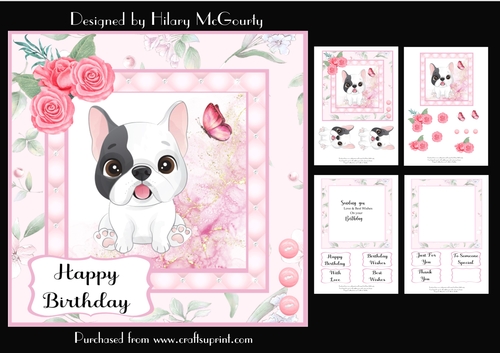 French Bulldog Birthday Card