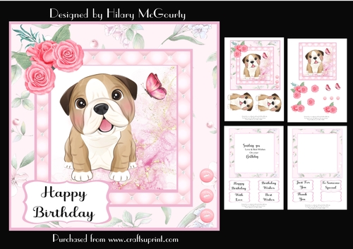 Bulldog Birthday Card