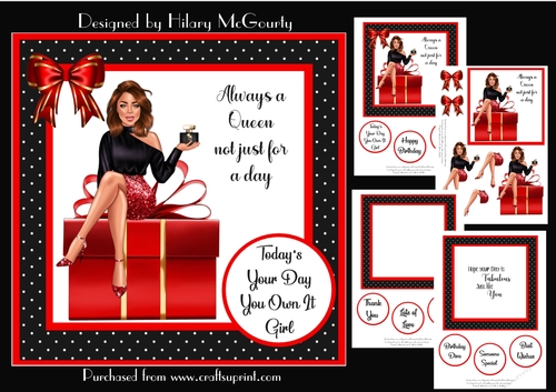 Brunette Girl - Forever a Queen Birthday Card