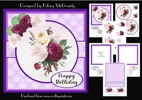 Peony Posy Card 