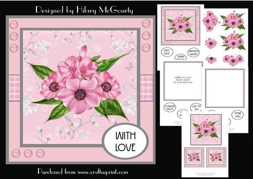 Anemone Posy Birthday Card