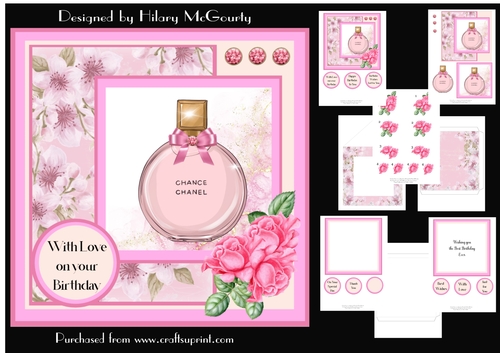 Perfume Bottle Birthday Card #1