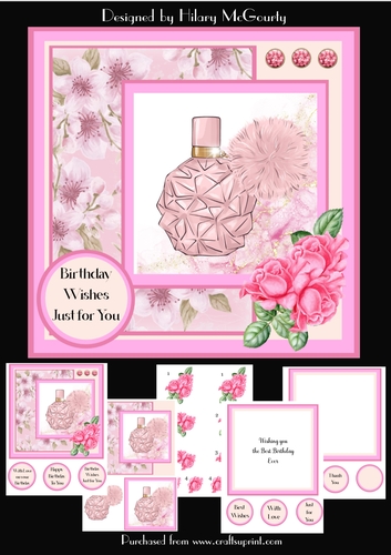 Perfume Bottle Birthday Card #2