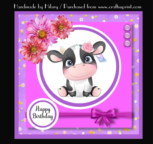 7 Inch Square Card Mini Kit - Cute Little Cow