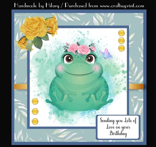 7 Inch Square Card Mini Kit -  Cute Little Frog