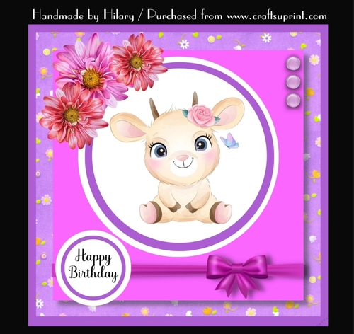 7 Inch Square Card Mini Kit -  Cute Little Goat