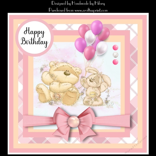 7 Inch Square Card Mini Kit -  Fizzy Moon and Bunny
