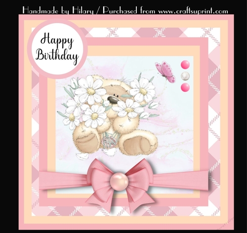7 Inch Square Card Mini Kit -  Fizzy Moon Bouquet of Flowers