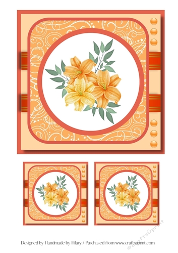 7 inch and 3 inch Square Toppers - Lillies