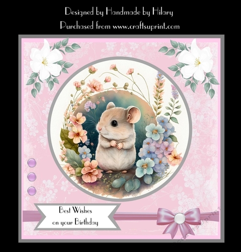 7 Inch Square Card Mini Kit -  Cute Little Fieldmouse 1