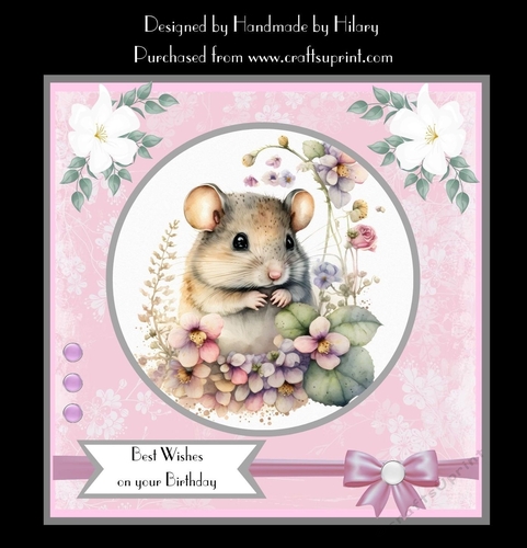 7 Inch Square Card Mini Kit -  Cute Little Fieldmouse 2