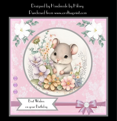 7 Inch Square Card Mini Kit -  Cute Little Fieldmouse 3