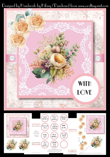 7 Inch Square Card Mini Kit -  Vintage Posy 2