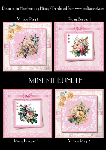 Pretty Florals #1 - Bumper Kit - Set of 4 Designs 