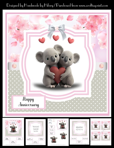 7 Inch Square Card Mini Kit -  Koala Love