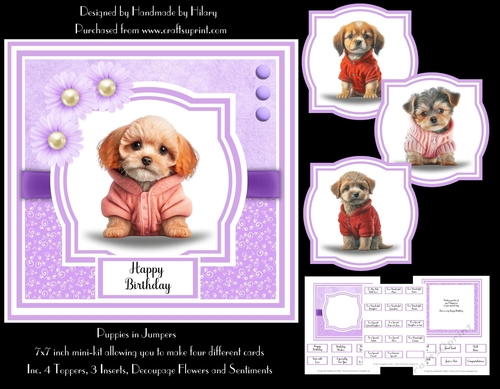 Puppies in Jumpers (4 card mini-kit)