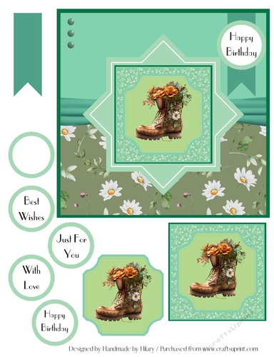 Quick Card - Floral Boot 1