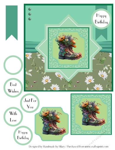 Quick Card - Floral Boot 2