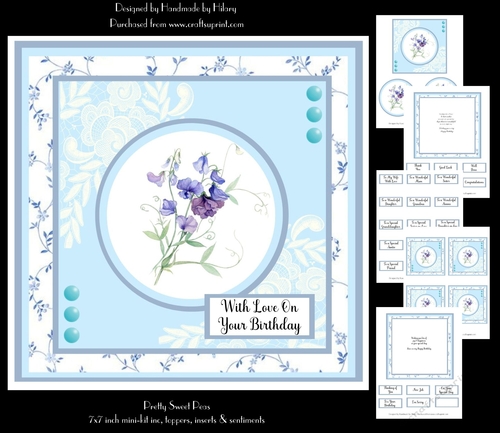 Pretty Sweet Peas - 7x7 Square Card Kit