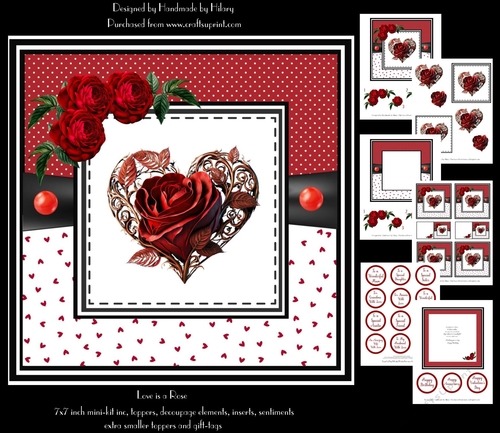 Love is a Rose - 7x7 inch square card mini kit