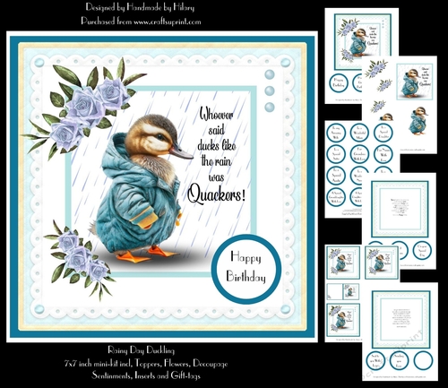 Rainy Day Duckling - 7x7 Inch Square Card Mini Kit
