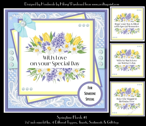 Springtime Florals #1 - 7x7 Square Card Mini-Kit