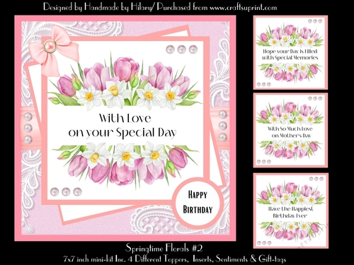 Springtime Florals #2 - 7x7 Square Card Mini-Kit