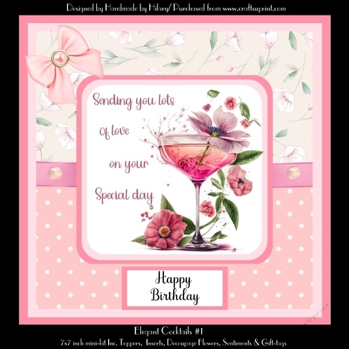 Elegant Cocktails #1 - 7 x 7 Square Card Mini-Kit