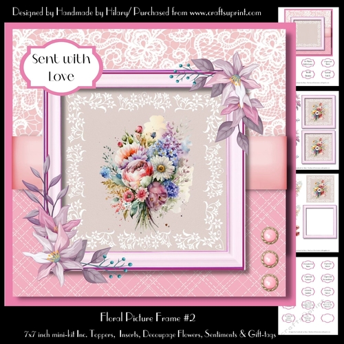 Floral Picture Frame #2 - 7x7 Inch Square Card