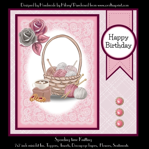 Spending Time Knitting Mini Kit (7x7 inch card)