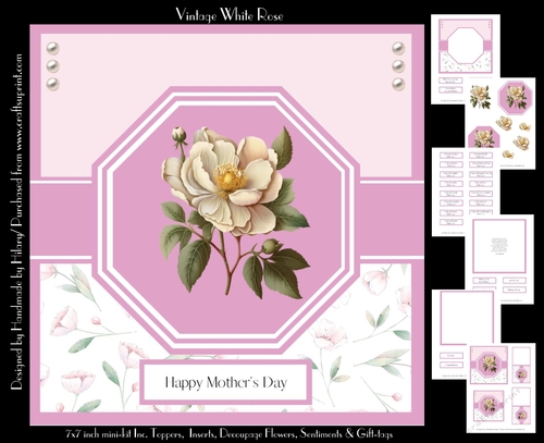 Vintage White Rose