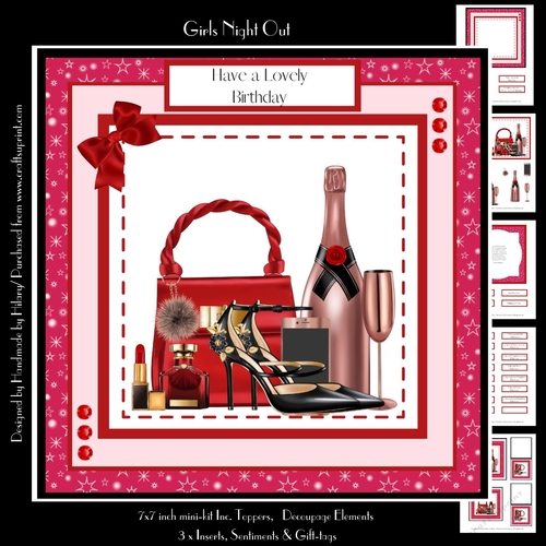 Girls Night Out  (7x7 inch square card)