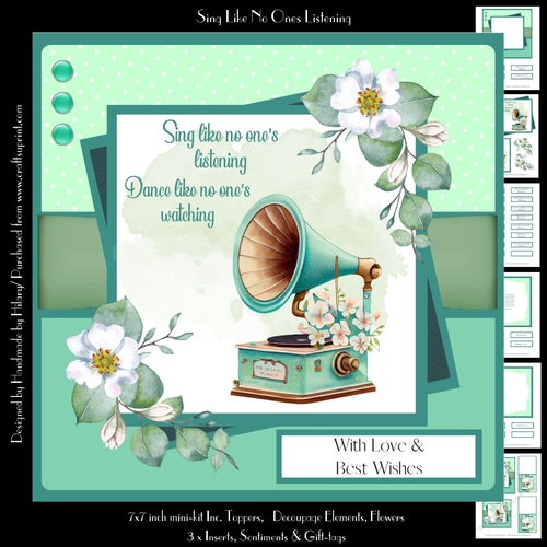 Sing Like No One is Listening (7x7 inch square card)
