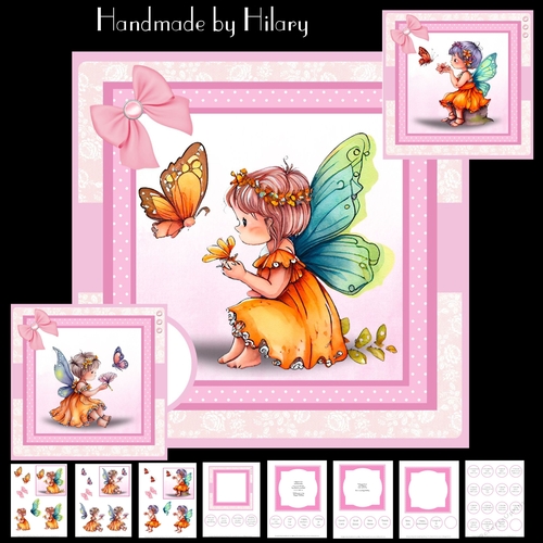Butterfly Fairies - Makes 3 Cards (7x7 inch square card kit)