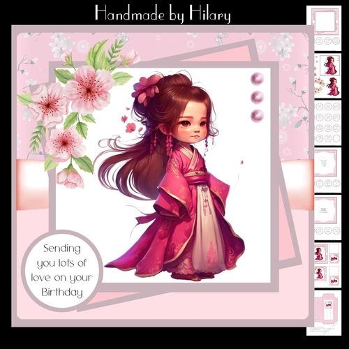 Oriental Princess #2 (7x7 inch square card kit)