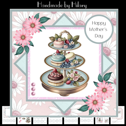 Afternoon Tea #1 (7x7 inch square card kit)