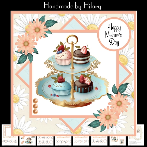Afternoon Tea #2 (7x7 inch square card kit)