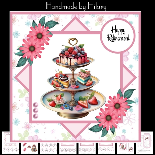 Afternoon Tea #3 (7x7 inch square card kit)