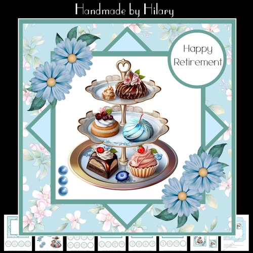 Afternoon Tea #4 (7x7 inch square card kit)