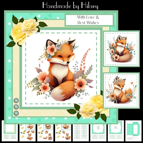 Feeling Foxy - Makes 3 Cards (7x7 inch square card kit)