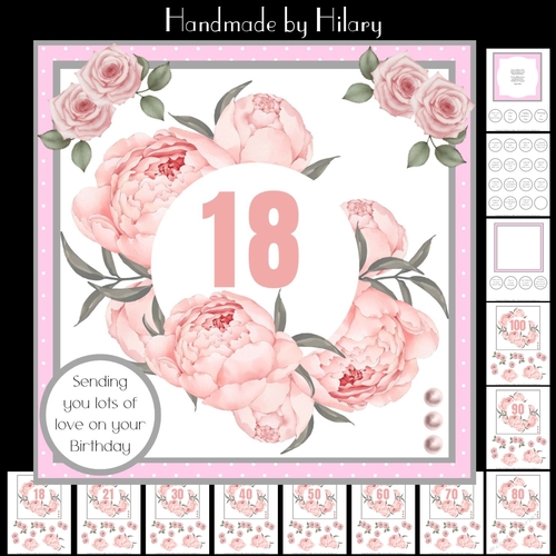 Big Birthdays - makes 10 cards (7x7 inch square card kit)