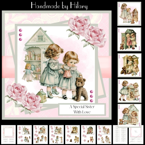 Thank Heavens for Sisters - Makes 6 Cards (7x7 inch square card kit)