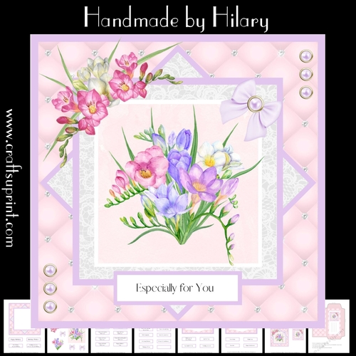 Fragrant Freesias (7x7 inch square card kit)