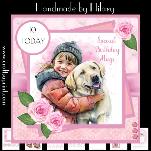 Special Birthday Hugs  (7x7 inch square card kit)